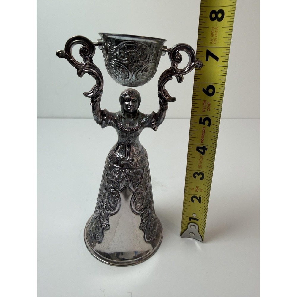 Silver Plated Wedding Cup German Chalice Lady Bridal Toasting Vintage - Picture 8 of 8